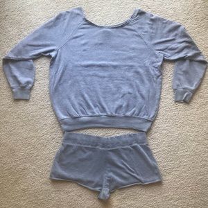 PINK Sweaters - Victoria’s Secret PINK Sweatshirt + Shorts - Small PINK Sweaters - Victoria’s Secret PINK Sweatshirt + Shorts - Small